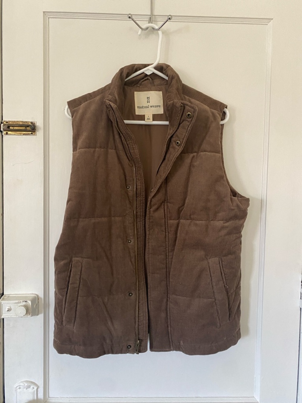 Men's Corduroy Puffer Vest in Brown by Matinal Weave